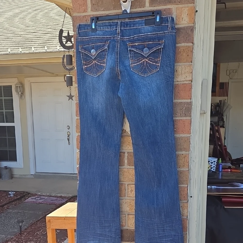 Rue21 Distressed Blue Boot Cut Jeans - Picture 2 of 16